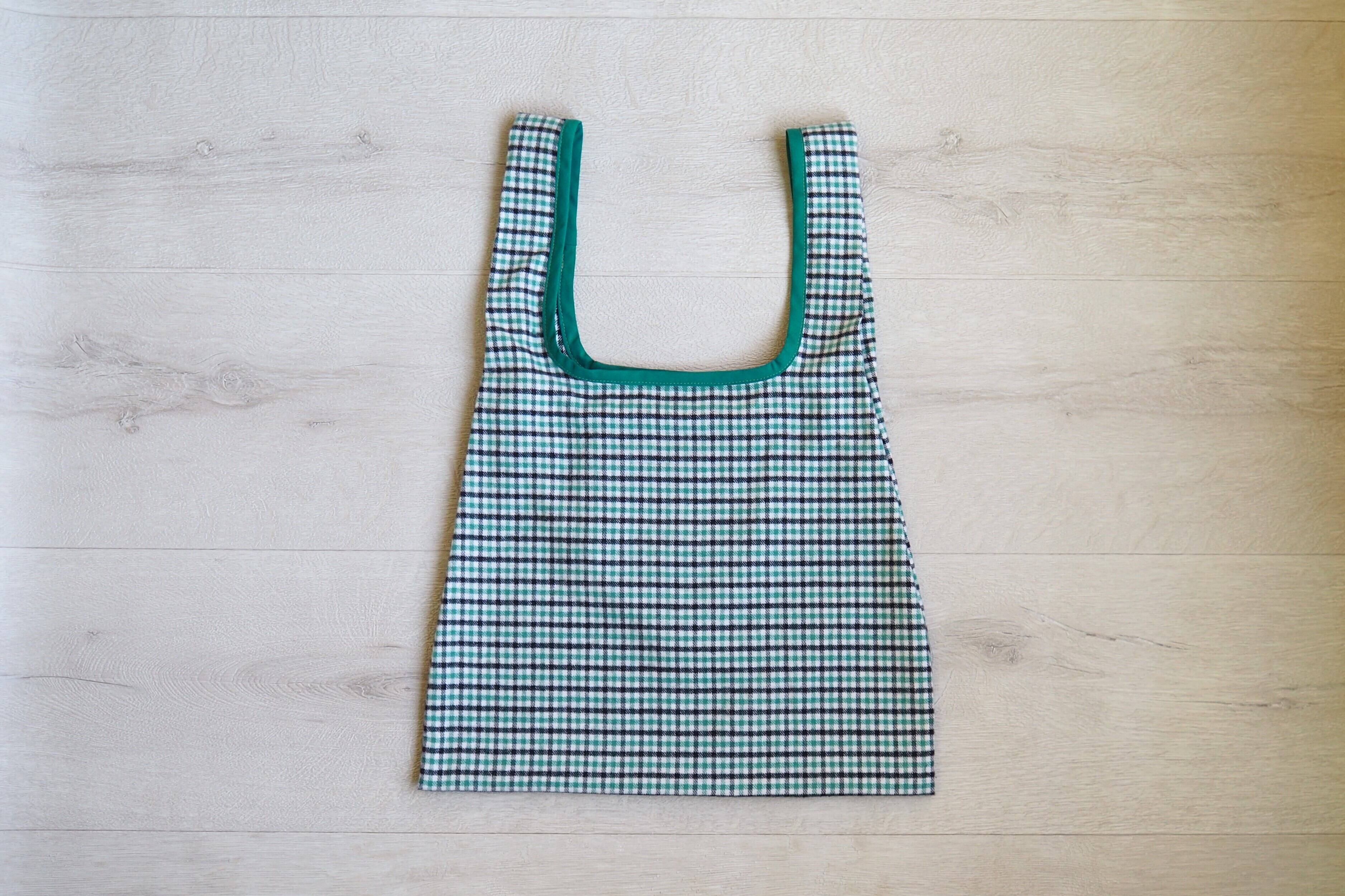 Eco Bag mini【Check green＆orange】