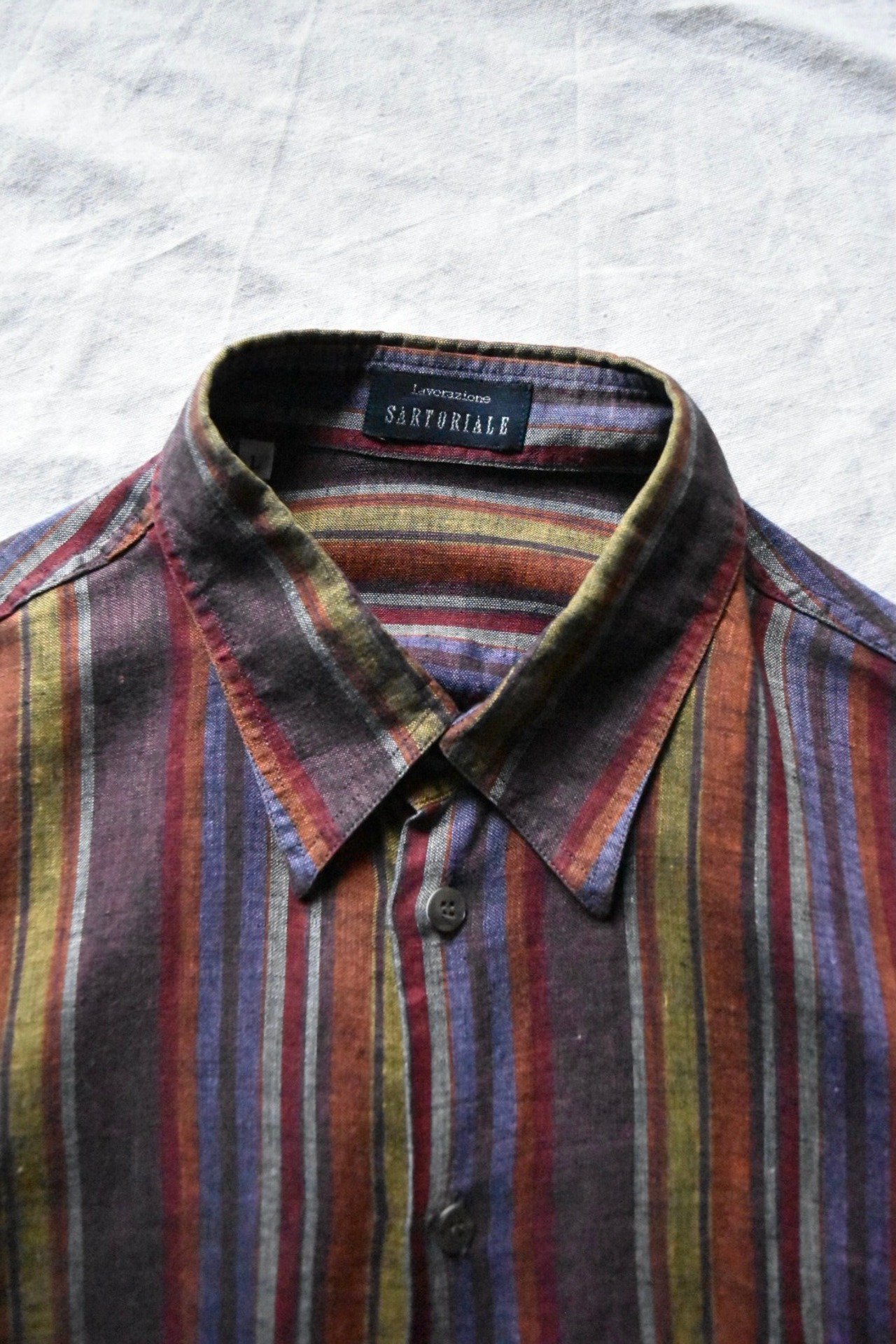 Italy multi-colored stripe Lien shirt