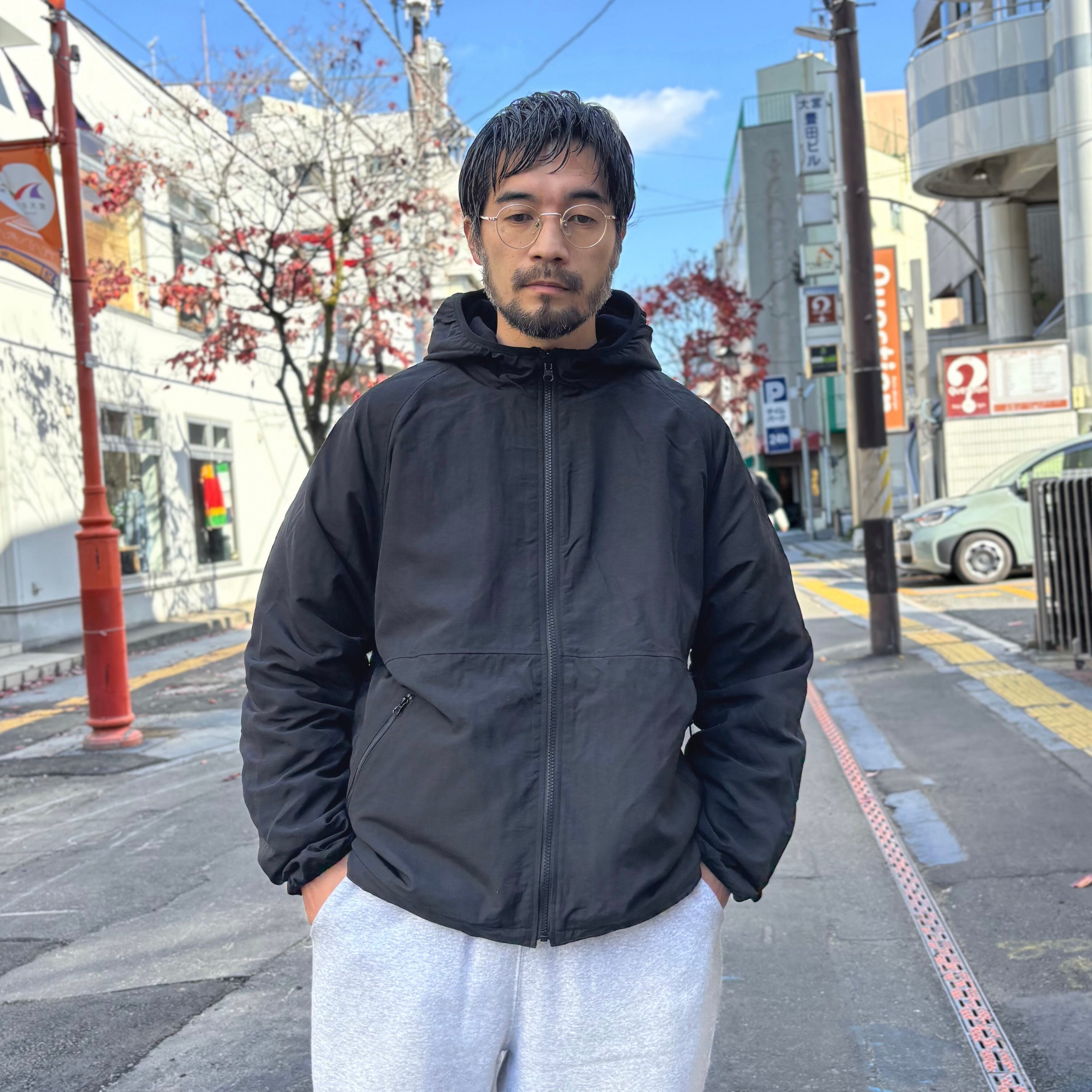 BEIMAR Reversible Micro Fleece Hooded Jacket - Black / ビーマー