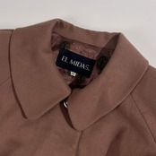 カシミヤ100% EL MIDAS エルミダ AGNONA イタリア製生地 裏地 デザイン ステンカラーコート 10/モカ系 レディース
