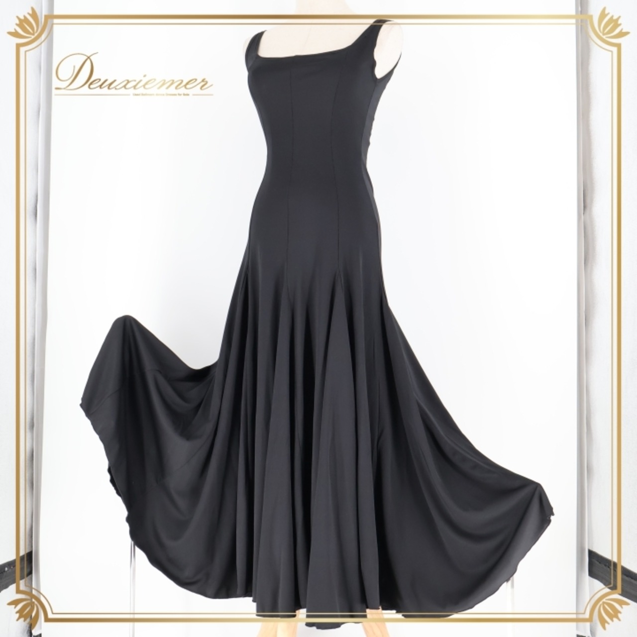 フラメンコ 衣装 エルモサイベリア HERMOSA IBERIA ワンピース ドレス ブラック系 黒 無地 レッスン 練習着 ダンス パーティ 伸縮 シンプル ロングドレス おしゃれ ダンスレッスン用 フラメンコドレス 練習用衣装