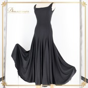 フラメンコ 衣装 エルモサイベリア HERMOSA IBERIA ワンピース ドレス ブラック系 黒 無地 レッスン 練習着 ダンス パーティ 伸縮 シンプル ロングドレス おしゃれ ダンスレッスン用 フラメンコドレス 練習用衣装