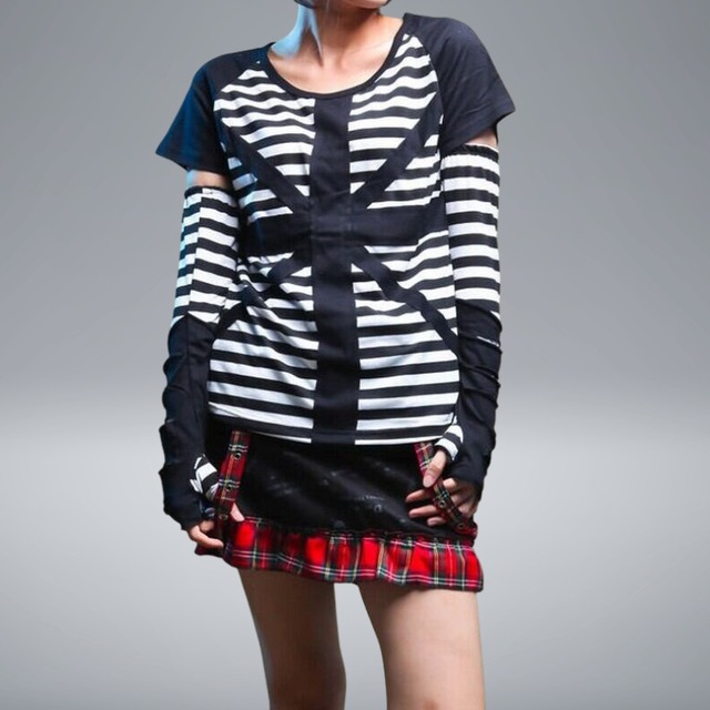 ハンドスリーブ付きストリートスタイルTシャツ　20565