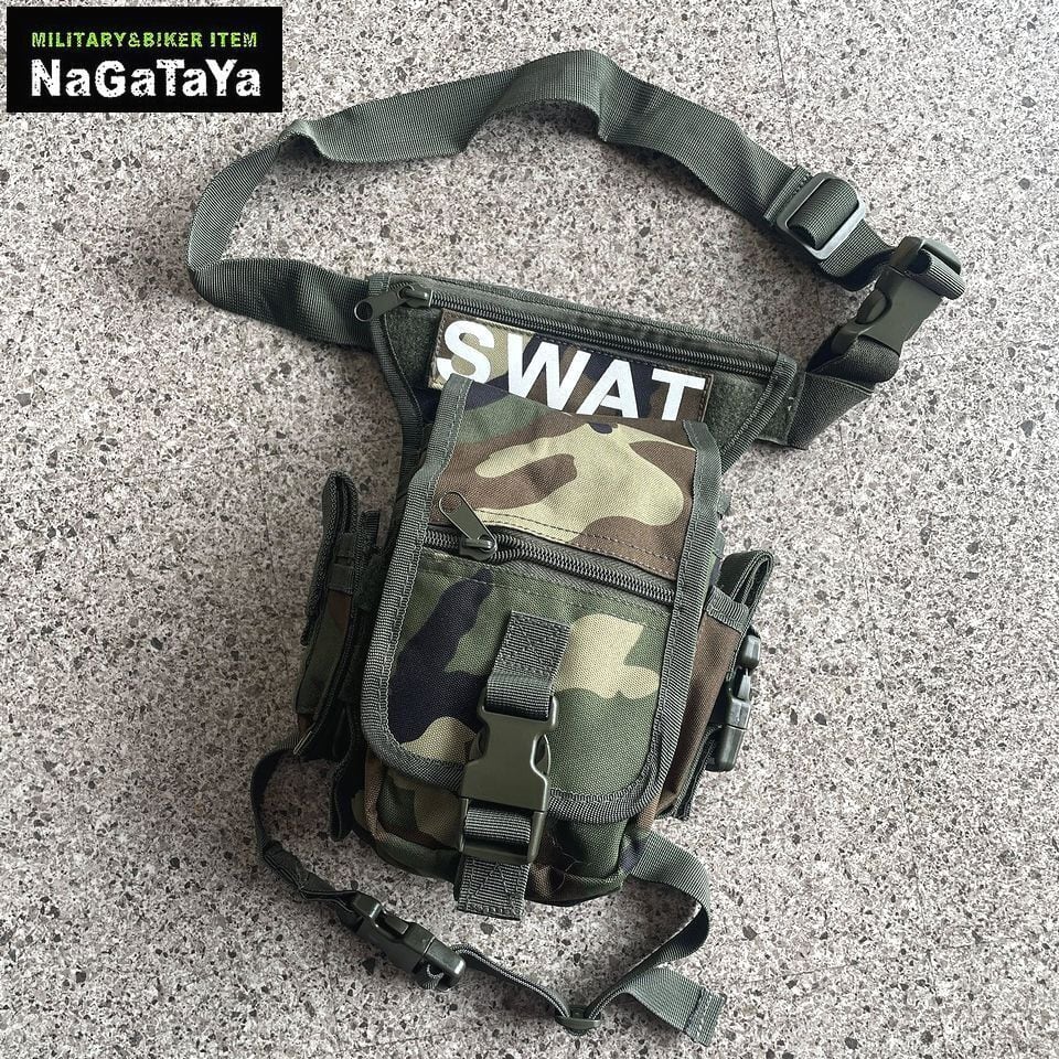 特殊部隊SWAT スワットワッペン付 タクティカル レッグバッグ