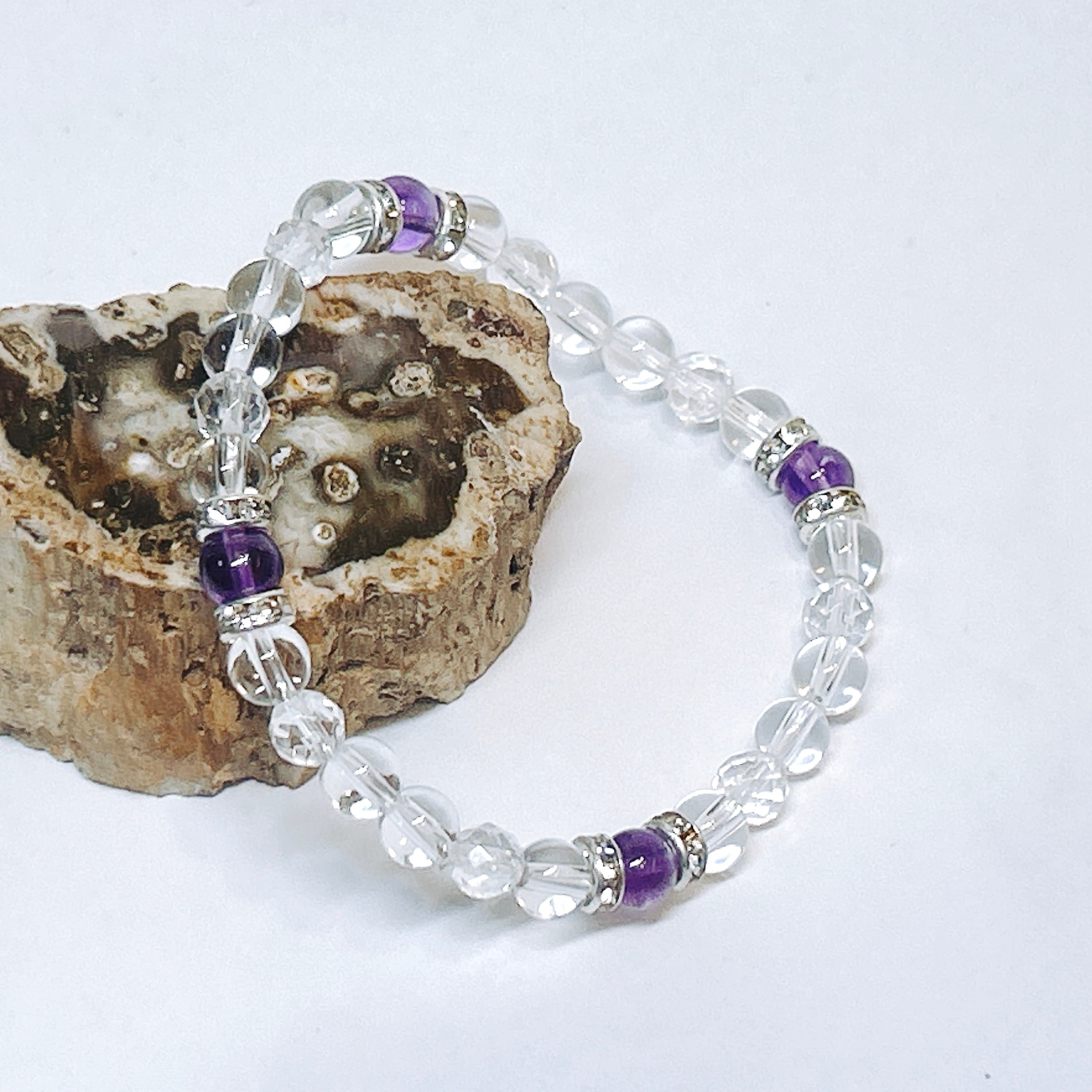 18121】アメシスト 2月誕生石 水晶 ブレスレット 天然石 オリジナル