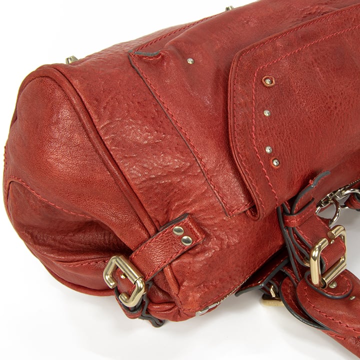 美品Chloeクロエレザー 赤 ハンドバッグ ジッパー付きショルダー 限界価格・送料無料・良品】Chloe・クロエ・ショルダーバッグ