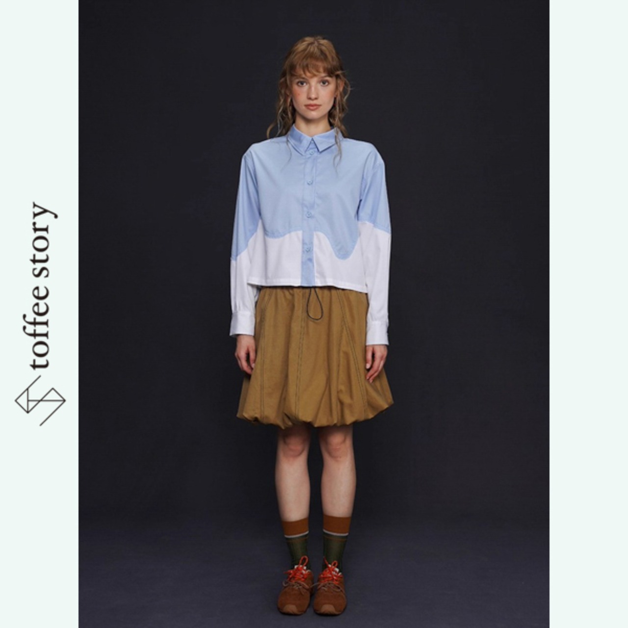 【2color】風のささやきと庭園の記憶:ドローストリングバルーンスカート 《C0231》