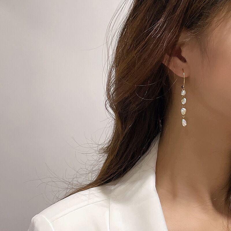 【ドロップ真珠ピアス】シルバー ピアス SV925 ピアス 真珠ピアス バロック真珠 パールピアス バロックパール ドロップ ピアス 両耳用