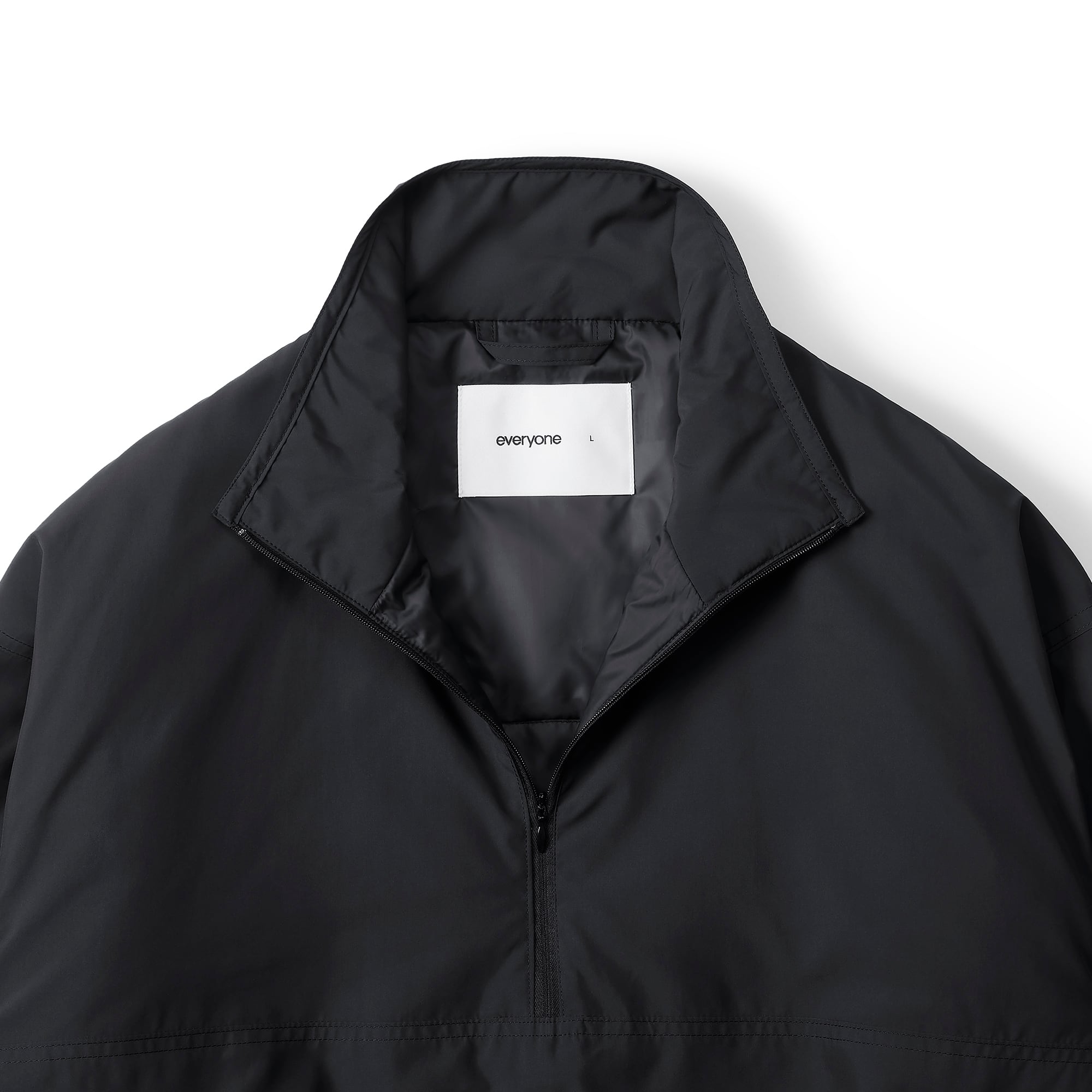everyone insulated half zip pull-over jacket (BLACK) | everyone