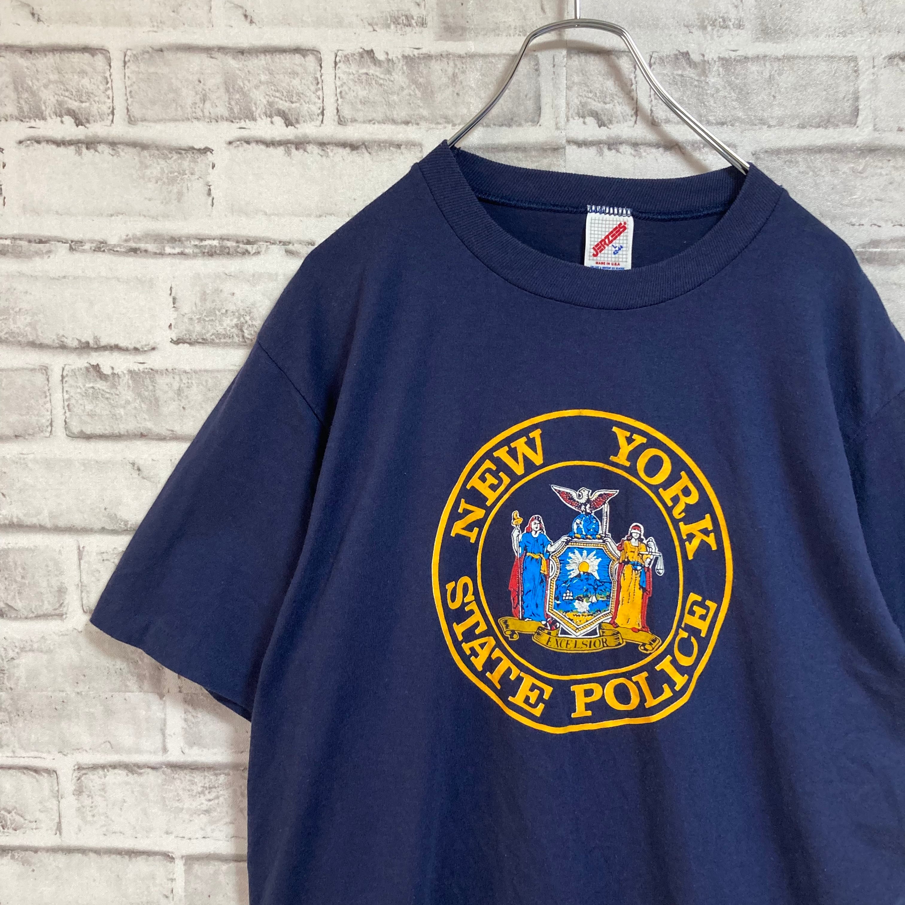 【JERZEES】S/S Tee L Made in USA 80s “NY STATE POLICE” vintage ジャージーズ ヴィンテージ  Tシャツ ニューヨーク ポリス シングルステッチ アメリカ USA 古着