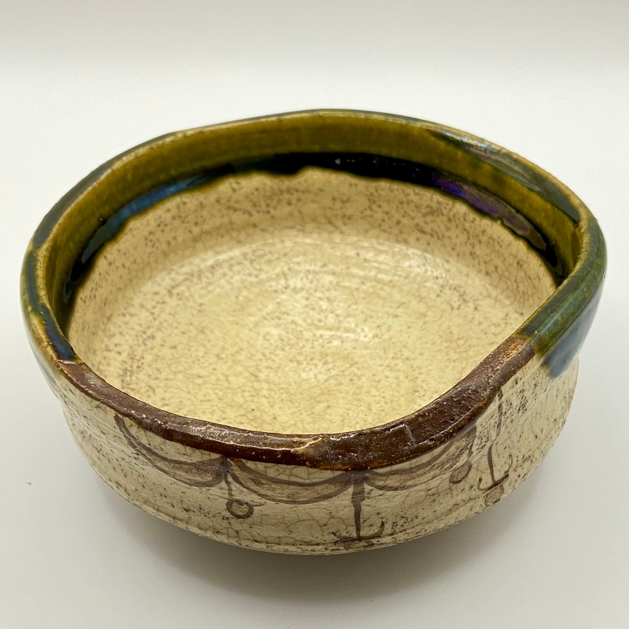新古】平茶碗 織部 馬盥 不老園 紙箱入 | 茶道具 錦玉堂