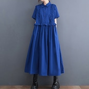 フリル装飾 ルーズ シャツワンピース 30025