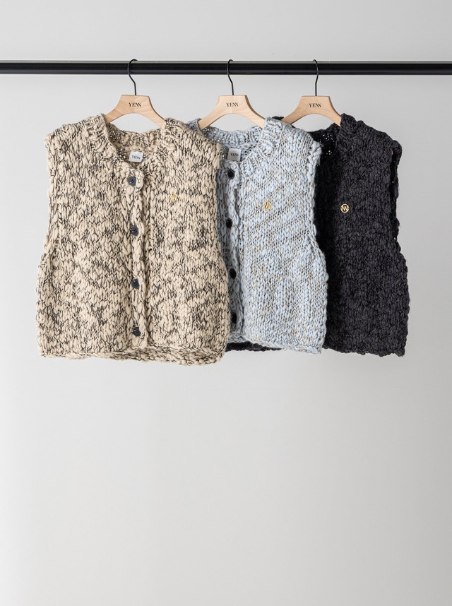 【ご予約】[Y264-91129] HAND SLUB MIX VEST【YENN】