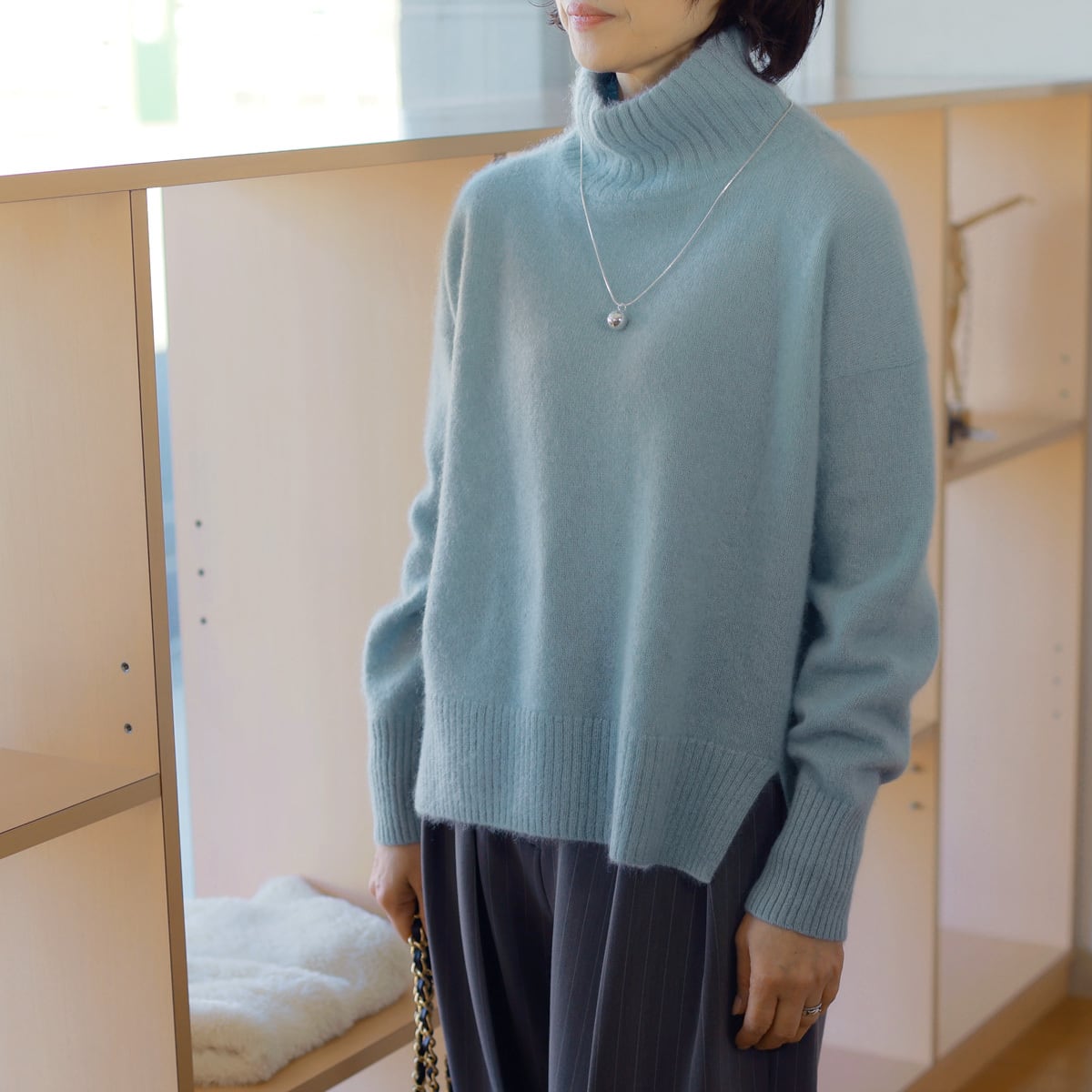 TICCA (ティッカ) ルーズモックネック ヤクニット