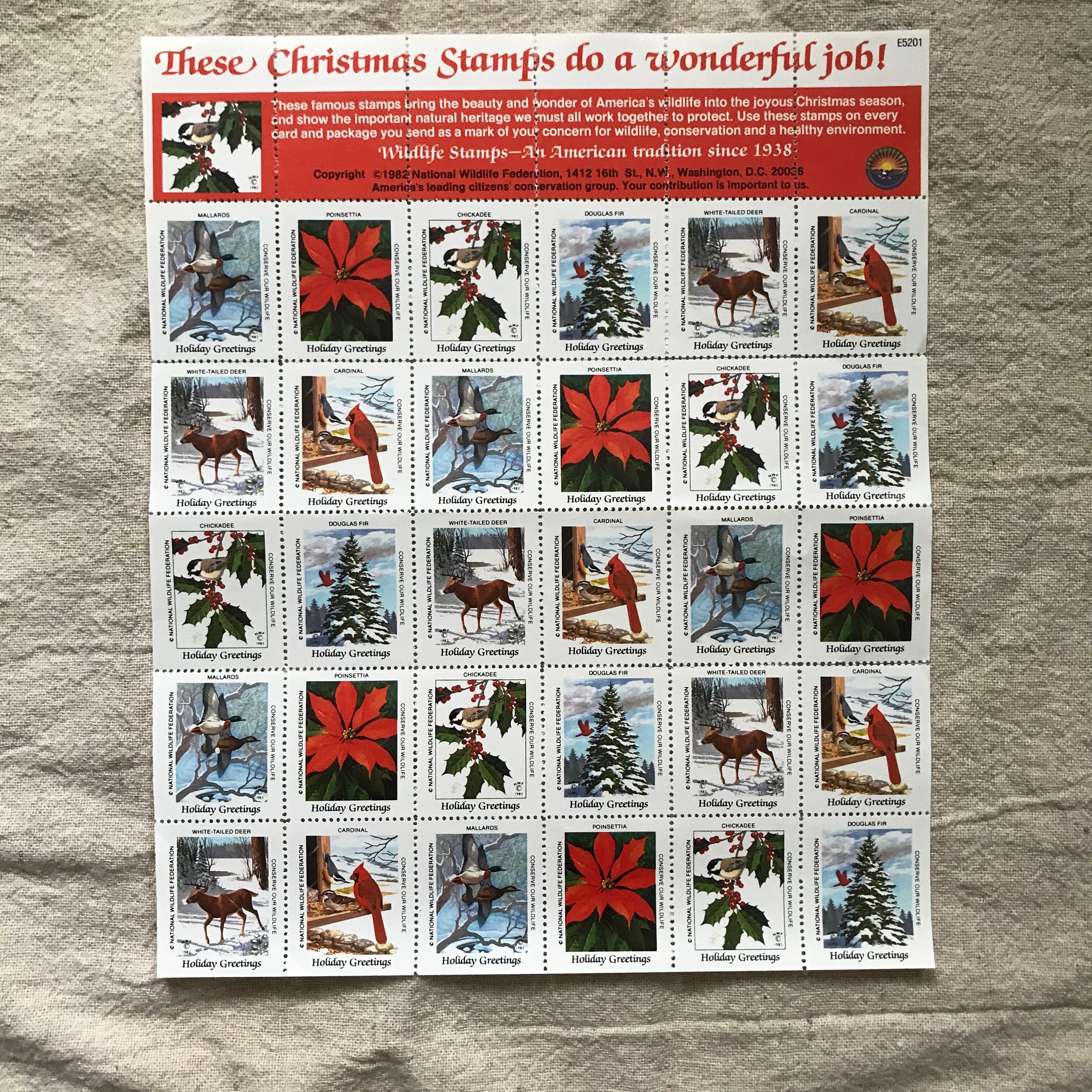 雪景色と動物の切手シート