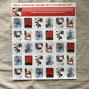 雪景色と動物の切手シート