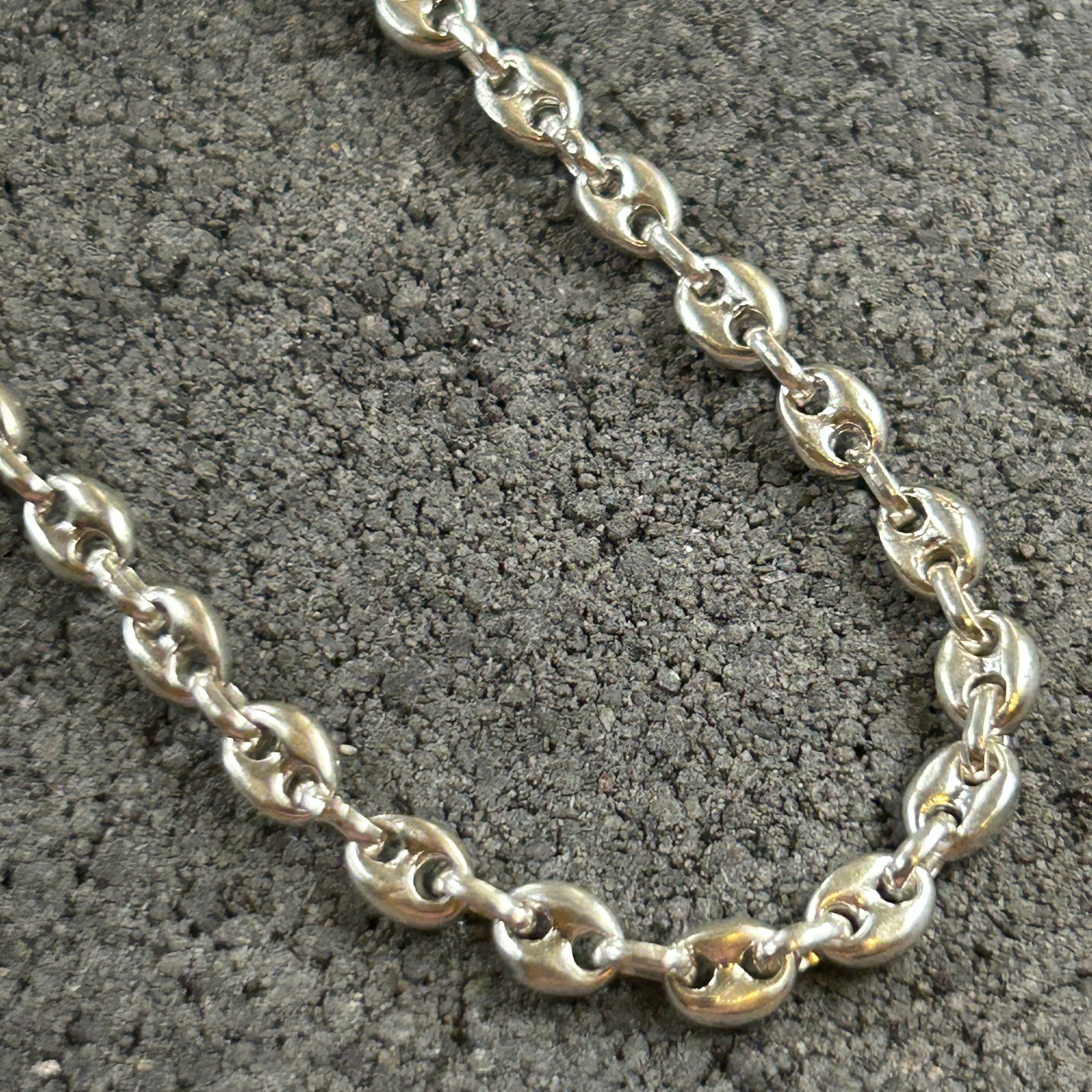 シルバー925 Silver 豚鼻チェーンネックレス/アンカー/軽研磨仕上げ