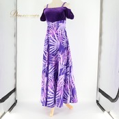 フラダンス 衣装 ワンピース ドレス CCファッション パープル系 CC Fashions ハワイ製 ベロア キャミソールドレス ワントーン かわいい 上品 きれい 華やか 鮮やか 紫 ダンス衣装 レディース ハワイアン アロハ フラ ダンス レッスン 練習