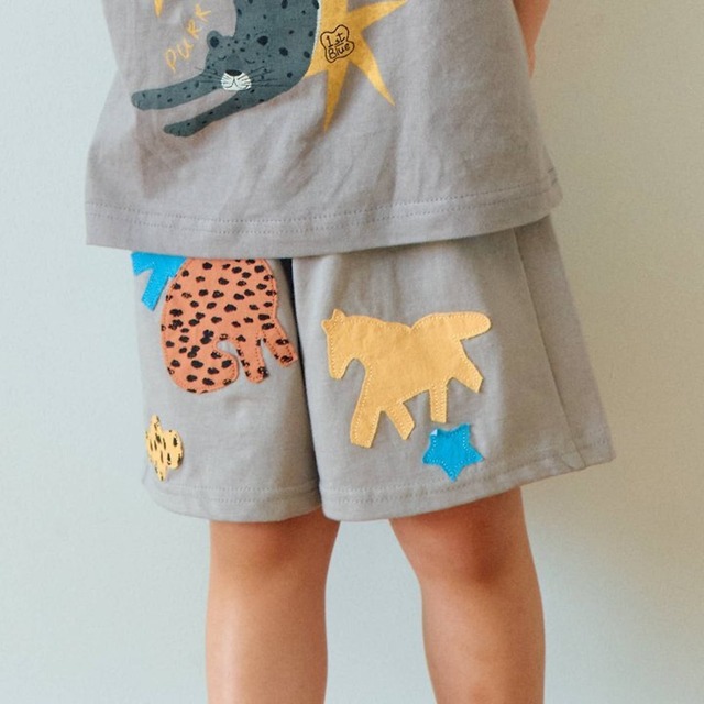 《予約》1st blue ¨ animal stitch half pants ¨ 2nd 26summer