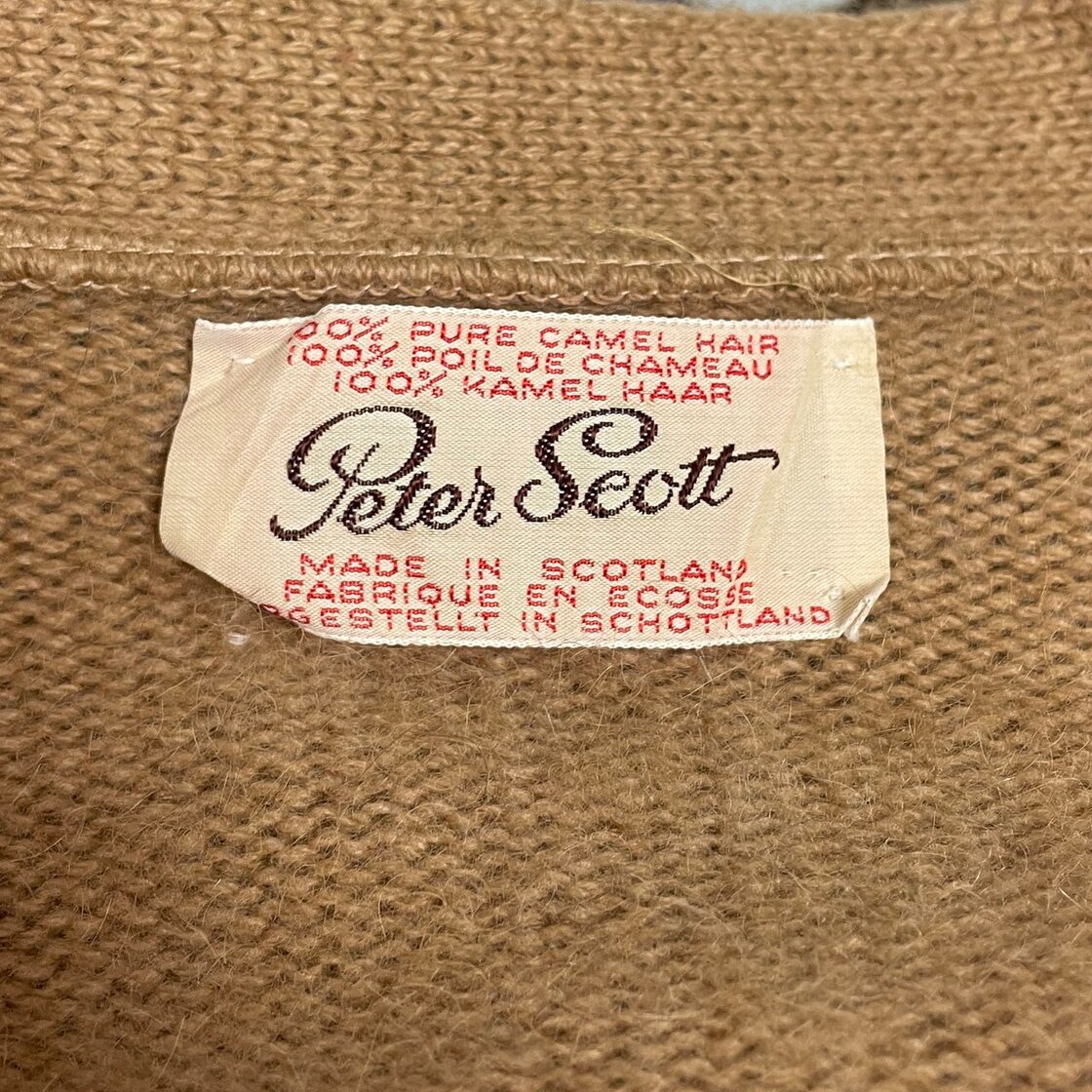 70年代 スコットランド製 Peter Scott キャメルヘア ウールニット 
