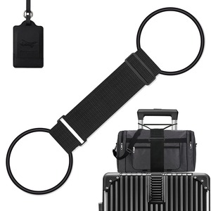 【新着特価】ZXZone スーツケースベルト+荷物タグ 荷物固定ベルト 海外旅行荷物用弾力固定ベルト 便利グッズ 荷物タグ ネームタグ付き 長さ調節可能 バッグとめるベルト 軽量 落ち防止 スーツケース キャリーバッグ の上 荷物 固定ベルト (ブラック)