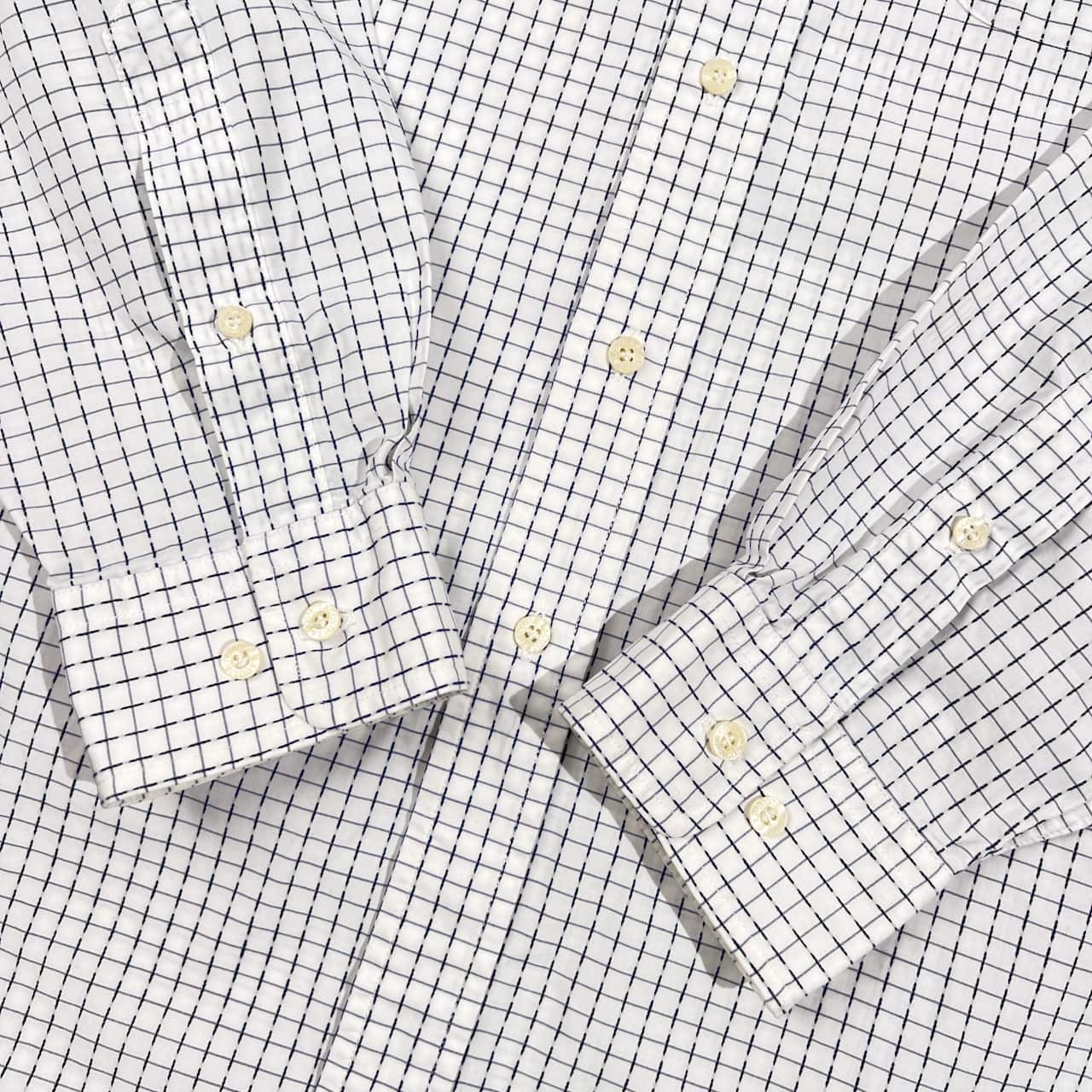 90s LACOSTE ラコステ 総柄 長袖シャツ 5/ホワイト系 メンズ ビンテージ