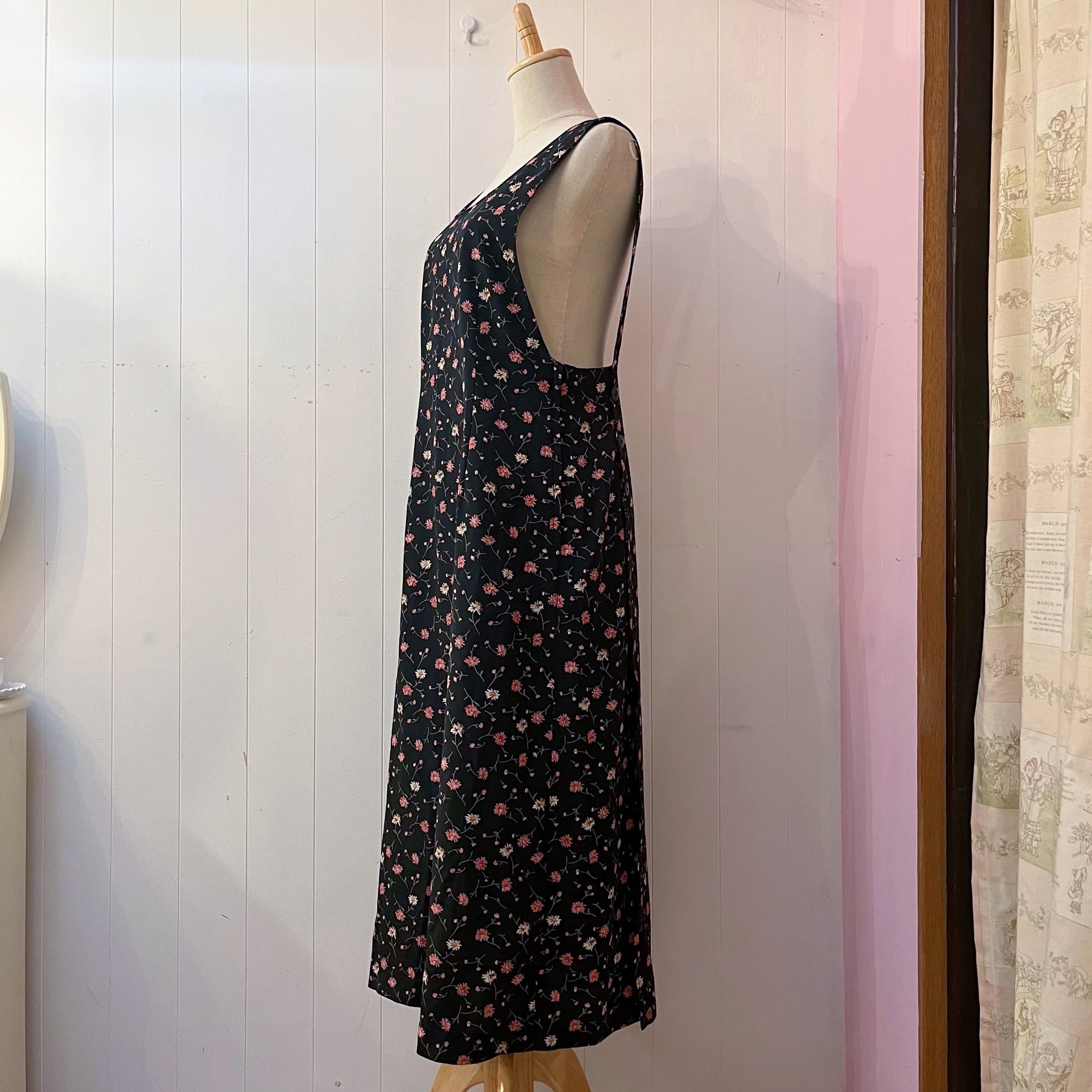 pink cosmos apron one-piece