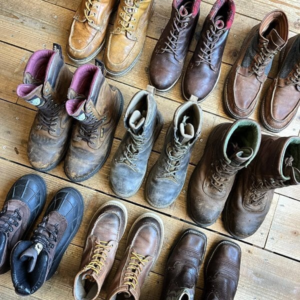 1点物◇茶スエード黒ラバーアウトドアブーツ古着メンズ26レディースOK