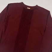 Karl Helmut カールヘルム タックデザイン 長袖Tシャツ カットソー サイズ M /ボルドー系