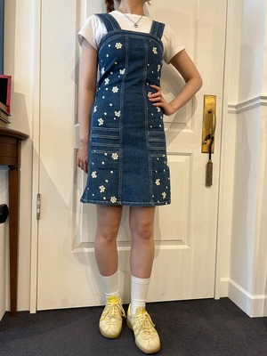 SEE BY CHLOE / vintage flower pattern denim one-piece.