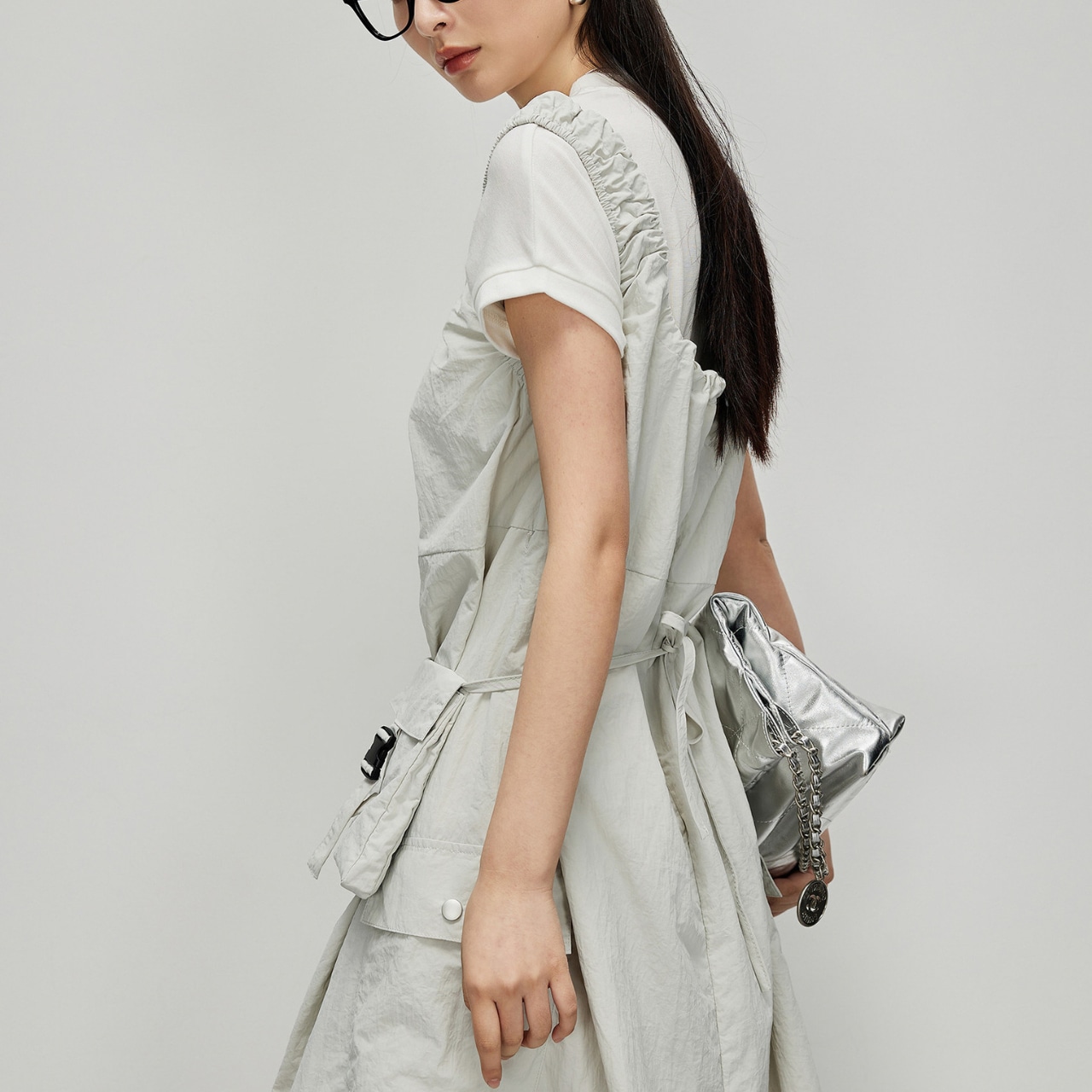 Pocketed Jumper Skirt【2color】 T0734