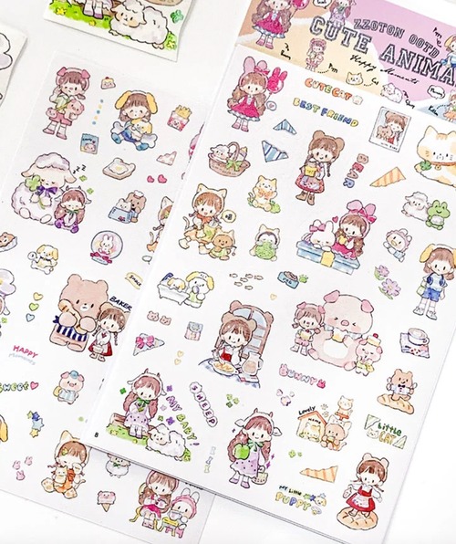 MO441 Molinta【Cute Animal - 阿卓今日穿搭萌萌动物】シートステッカー