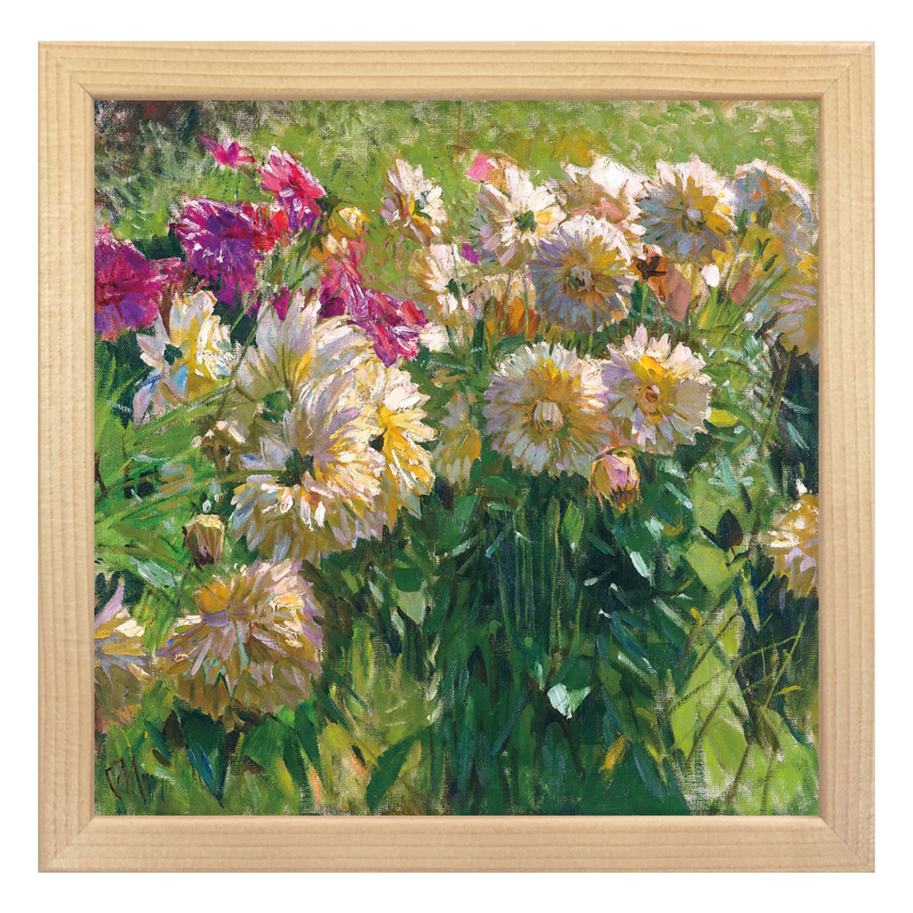 [額縁付き] Dahlias（ダリア） カール・モル アートポスター 223×223mm 天然木 ポスターフレーム 木製 絵画 名画 日本製 APFS118 - 6