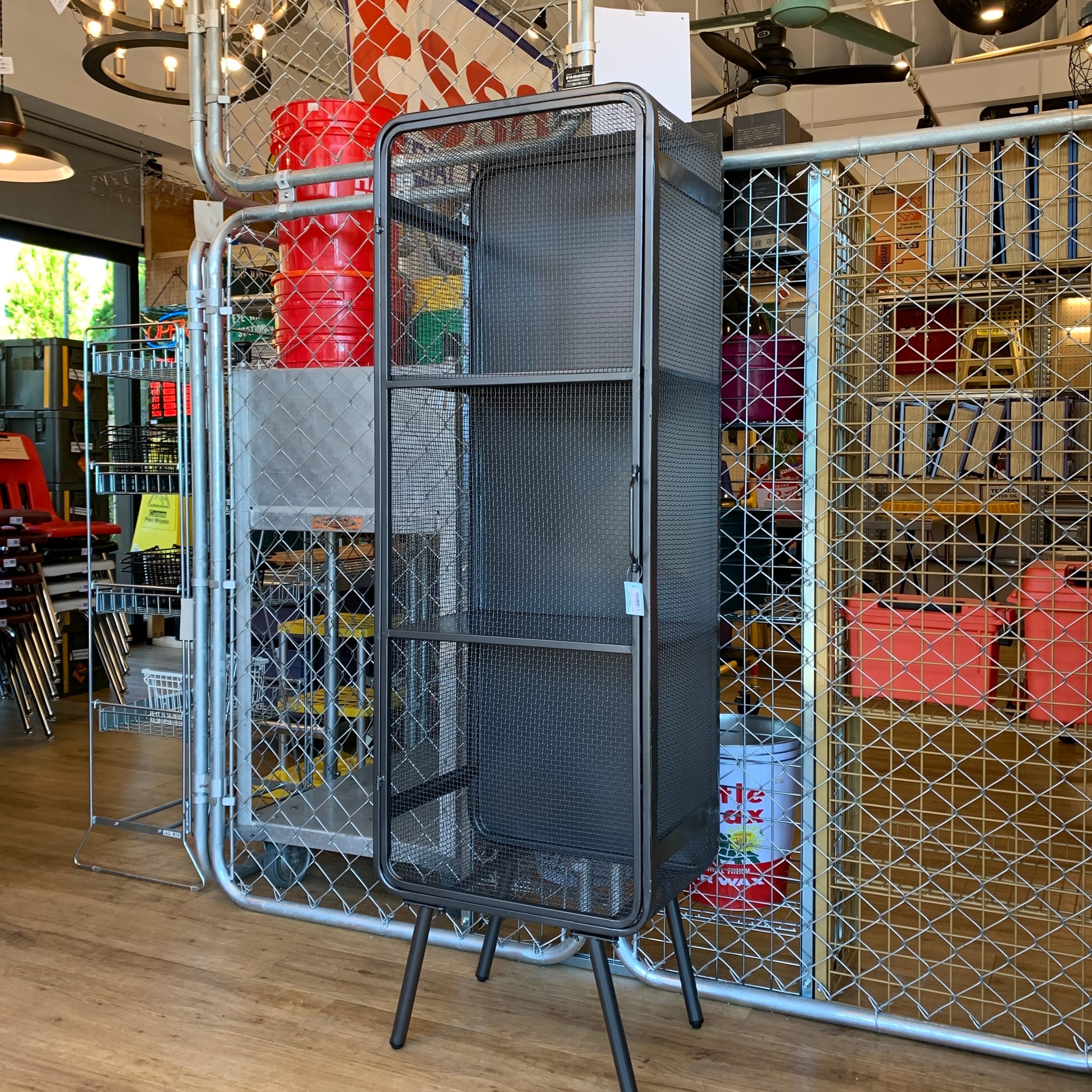Mesh Cabinet Antique Silver