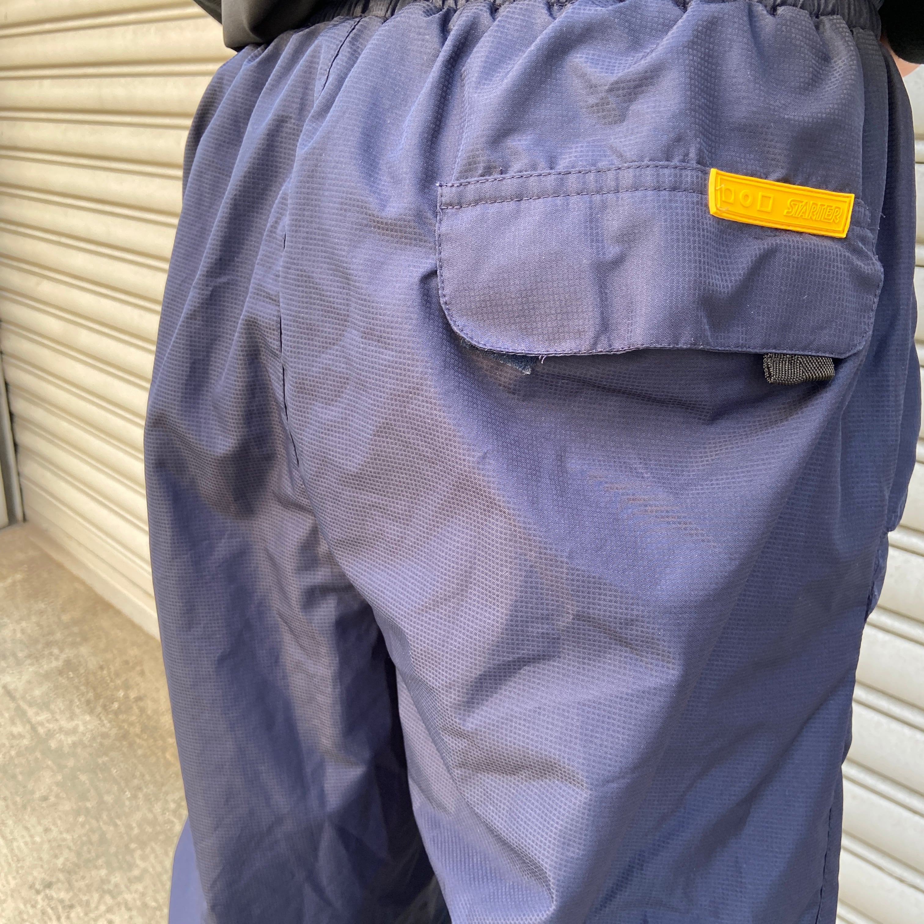 送料無料』90s STARTER ナイロンギミックパンツ ネイビー M 送料無料』90s STARTER ナイロンギミックパンツ ネイビー M
