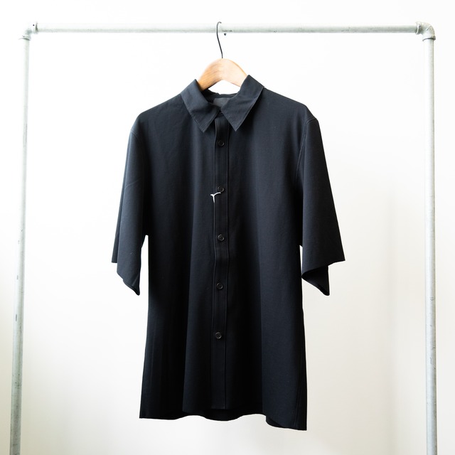 山内　フリーカット強撚ポンチ半袖シャツ(21154)　black