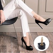 [JUTOSU] 靴底修理キット トップリフト 靴ヒール修理用釘 靴のヒント 滑り止め ハイヒール用 婦人ヒール用 靴屋用 修理 取り替え 10mmx11mm ネイル径3.0mm 6個セット (ブラック)