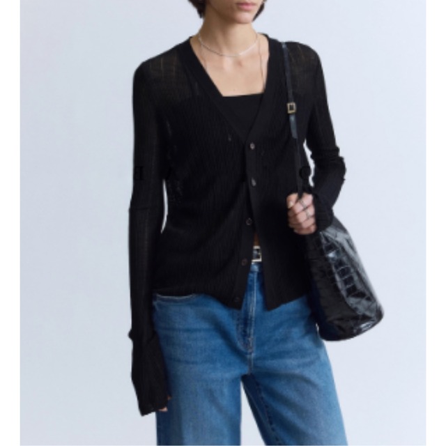 sheer v-neck cardigan 10959