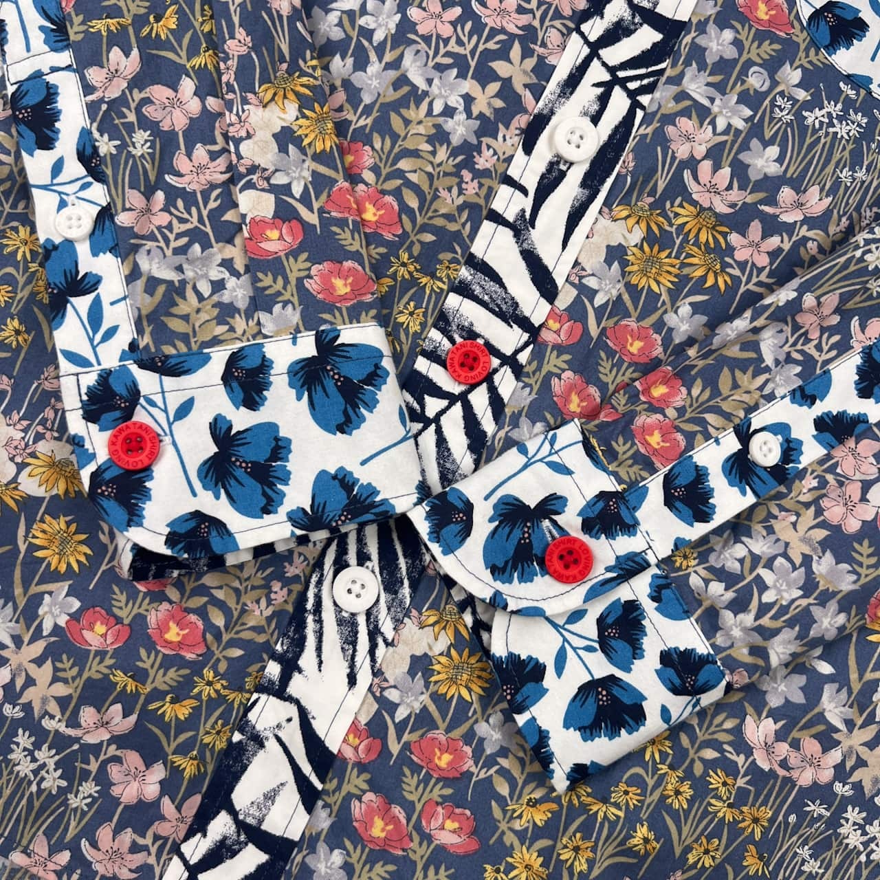 KAWATANI SHIRT カワタニシャツ 花柄 BD ボタンダウン 長袖 柄シャツ M/マルチ メンズ 河谷シャツ