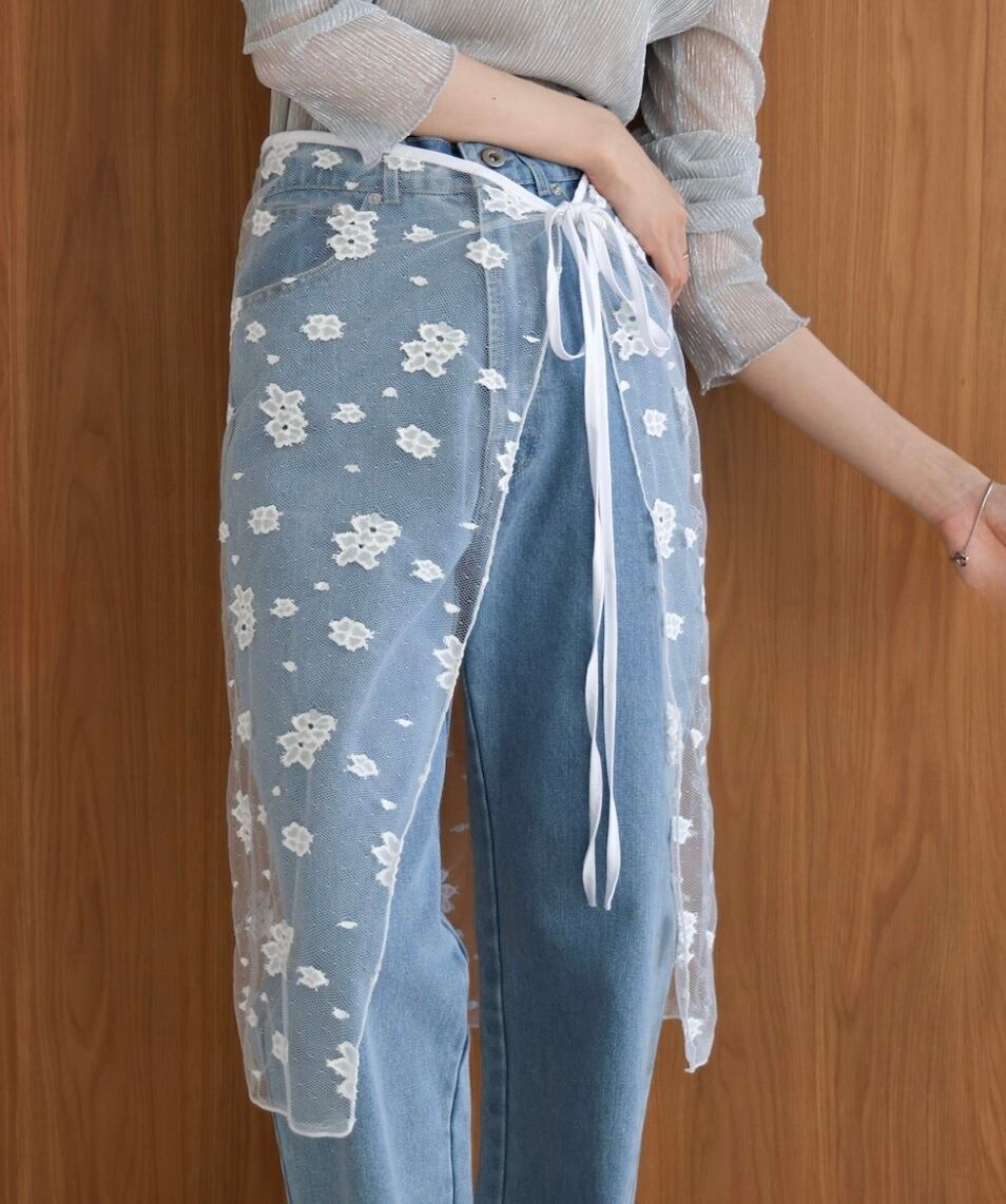 2color / レースレイヤードラップスカート