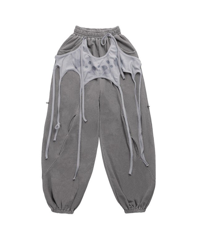 [OJOS] Pigment apron set-up pants / Grey 正規品 韓国ブランド 韓国通販 韓国代行 韓国ファッション オホス