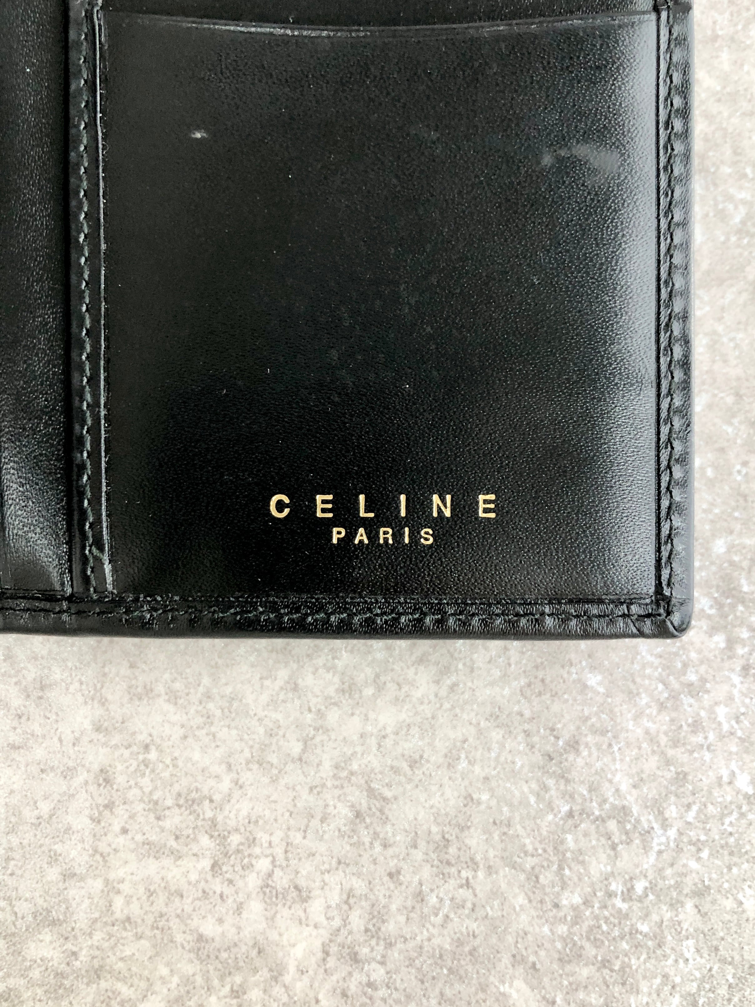 CELINE セリーヌ マカダム 財布 ブラック ブラゾン型押し PVCレザー 長