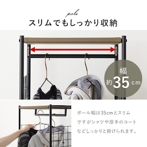 【組立式】ハンガーラック コートラック 引出し2杯 キャスター付き コンパクト インテリア 2色展開 幅41.5cm