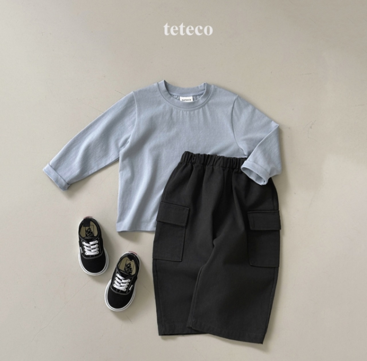 【取寄】teteco ラベルシングルTシャツ｜秋服｜韓国子供服｜ 26/AT