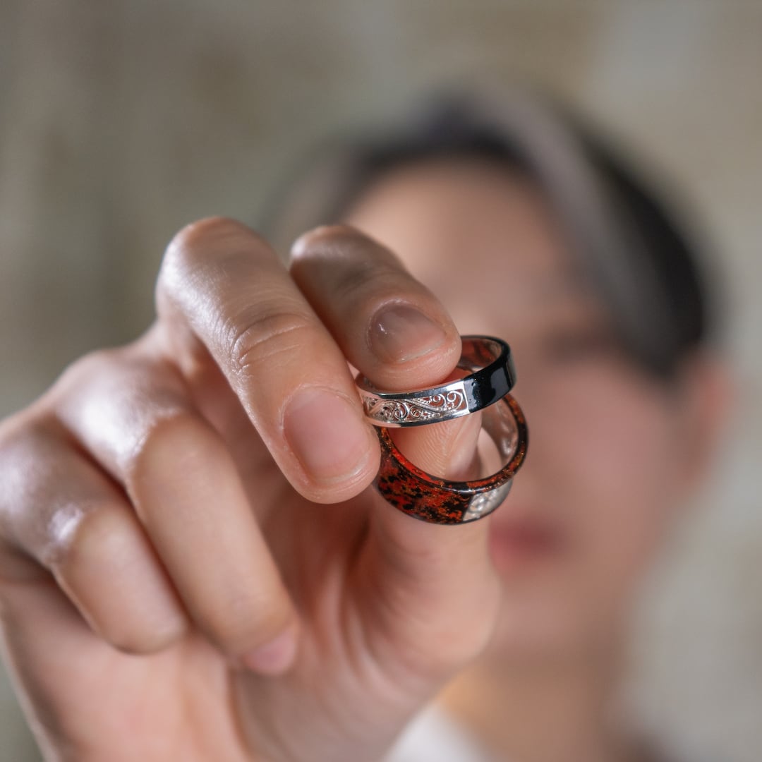 朱金 -shukin-】銀線×漆リング | KRAFT DORF