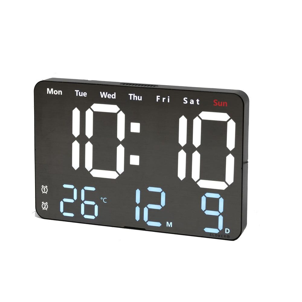 置時計 掛時計 置き掛け兼用 SLOWER LEDウォールクロック Viento ビエント アルミ(非光沢) / SLW402 アダプター付