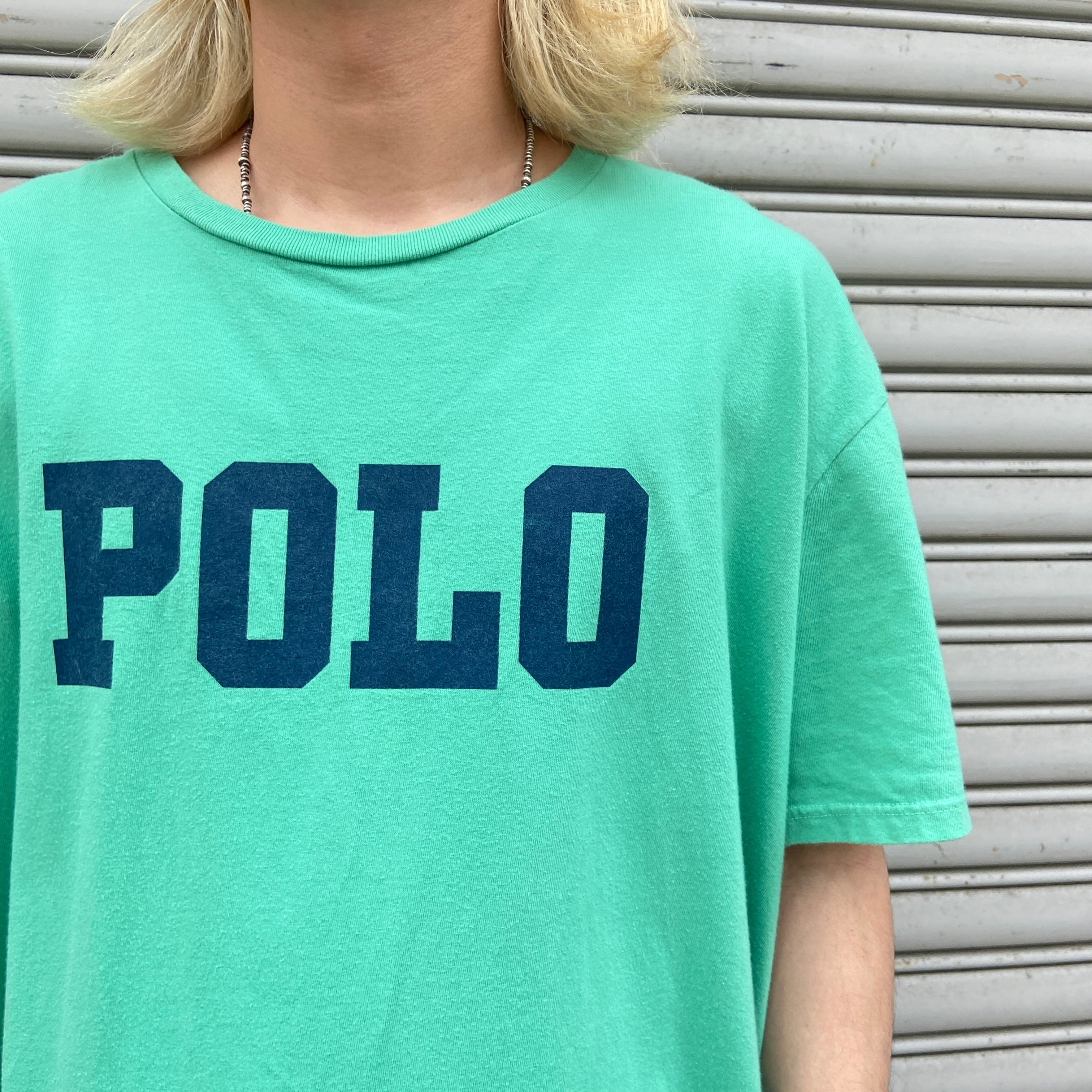 ラルフローレン ビッグロゴTシャツ POLOロゴ プリントT グリーン XL