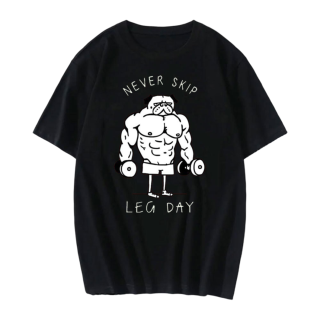 T-shirt  -no leg day-  2colors　　t195