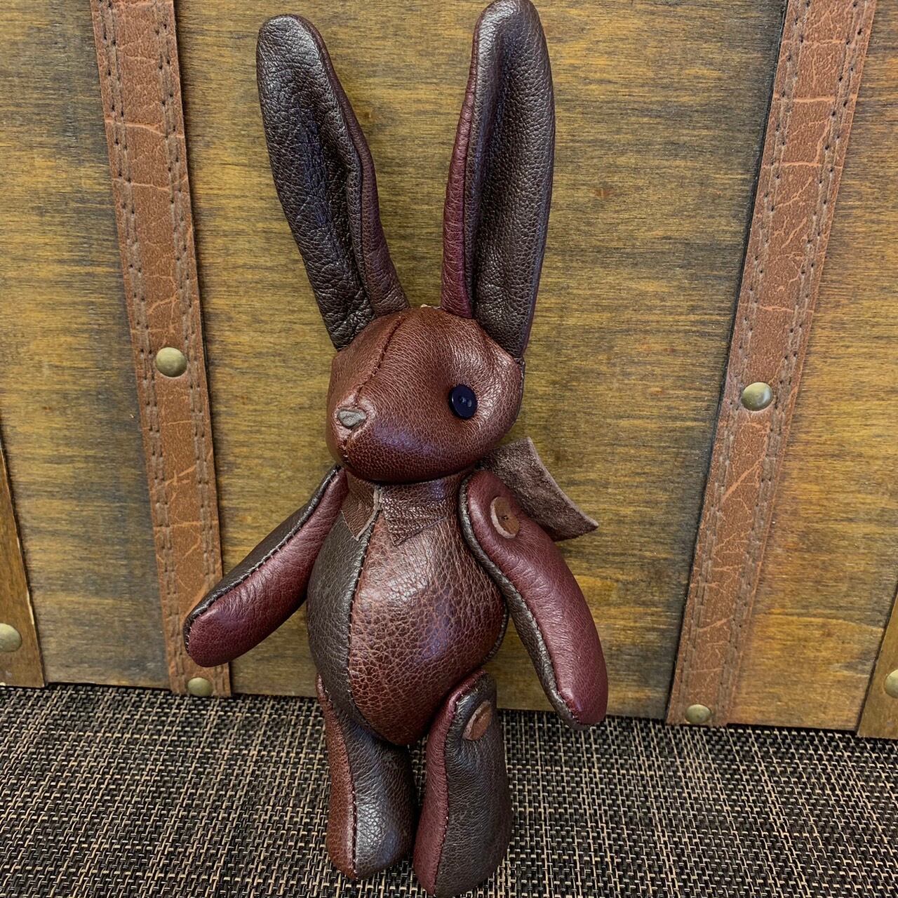 ジビエレザー鹿革ベルラビ★マイスターの手作り「ベルズラビット」ダークブラウン系　写真の1点販売です