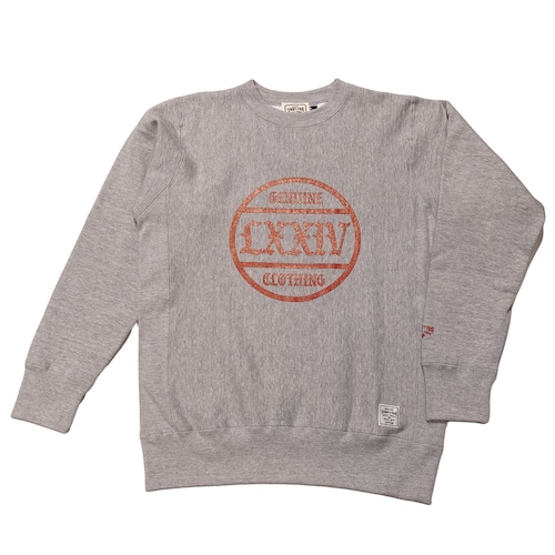 スウェット / SEVENTY FOUR(セブンティーフォー) / SIDE RIB CREW NECK SWEAT SHIRT(LXXIV CIRCLE LOGO)(HEATHER GRAY)(STF23WS4)